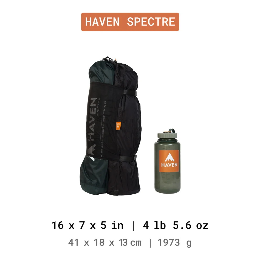Haven Spectre biedt een slaapplek tussen de bomen als er geen vlakke ondergrond is