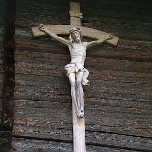 crucifix van holzschnizler Greyer - Madseit Tuxertal
